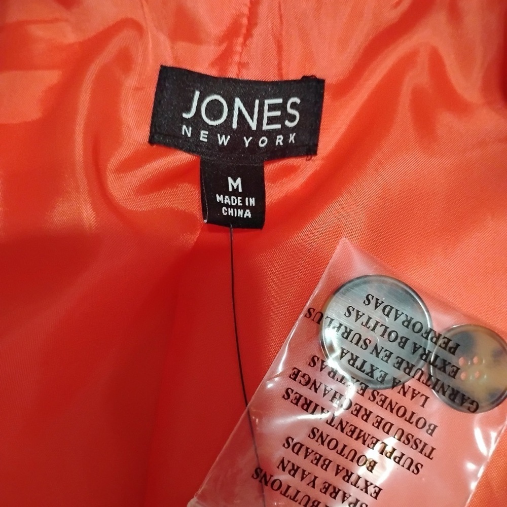 Jones New York Scarlet Apple Double-Breasted Jacket Blazer Size M NWT - Picture 9 of 9
